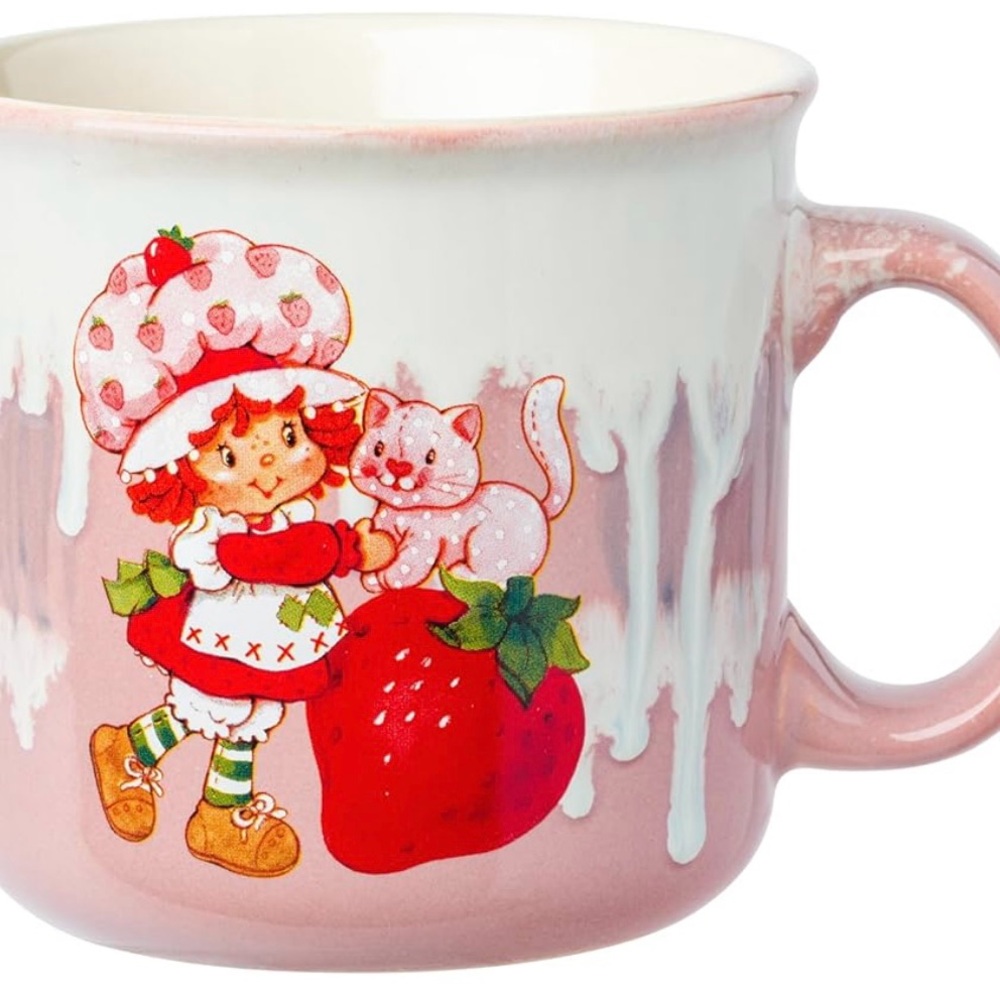 Strawberry Shortcake Mug with Cat custard